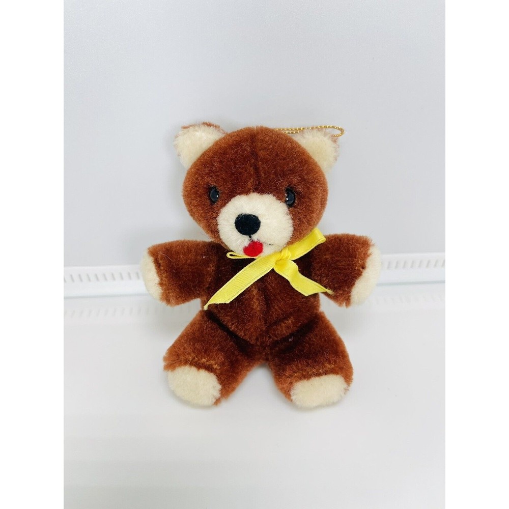 Vtg "R. DAKIN" 1983 Teddy Bear ornament Arms Head Legs Tongue Out